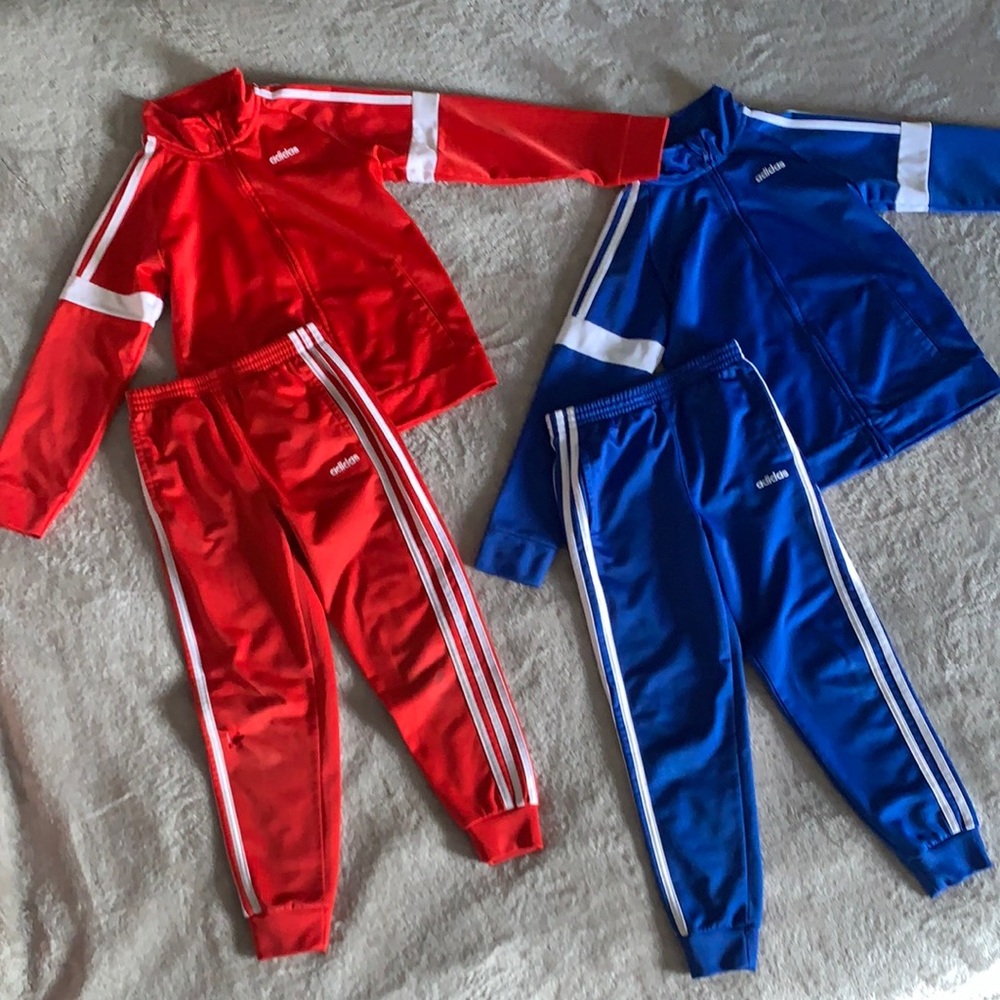 Two Adidas Tracksuits Sets Boys Size 7